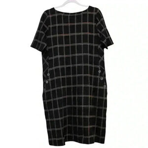 NWT J Jill Ponte Dress Size Medium Black Plaid Business Casual Career Stretch
